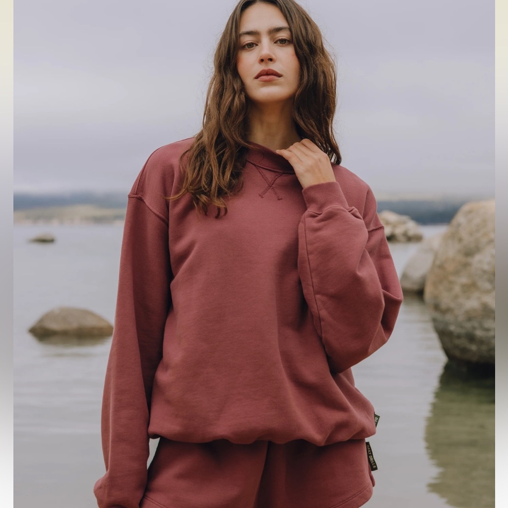 Daily Drills OVERSIZED HEAVYWEIGHT VINTAGE MOCKNECK CREW, Wine